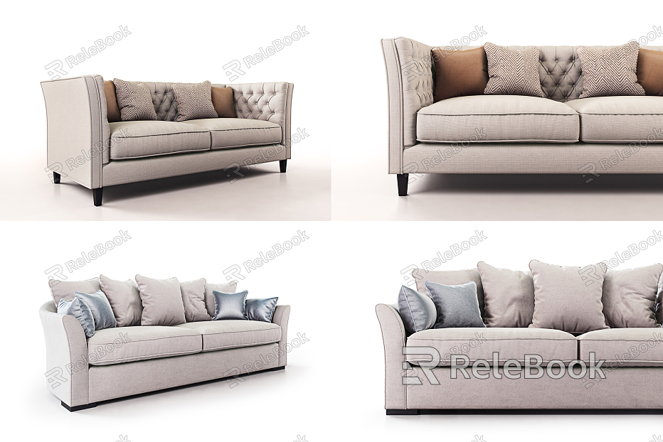 Jane European Double Sofa Cloth Pattern Sofa model