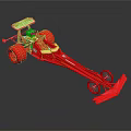 Red Racing Car Model With White Seat Top Structure And Four Wheels