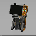 Portable Technical Device With Large Screen Orange Gray Design And Control Panel