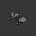 Off Road Dune Buggy Featuring Open Cockpit Black Body Orange Grille And Large Tires 3d model
