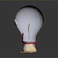 Creative Bulb Shaped Decorative Furniture With Green Plant And Red Arms Design