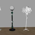 Simple Floor Lamp Feather Floor Lamp Creative Cream Style Floor Lamp 3d model