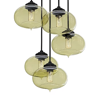 Modern chandelier dining room lamp lighting lamp glass ball lamp creative chandelier 3d model