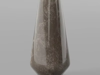 Elegant Tall Textured Gray Ceramic Vase For Interior Decoration 3d model