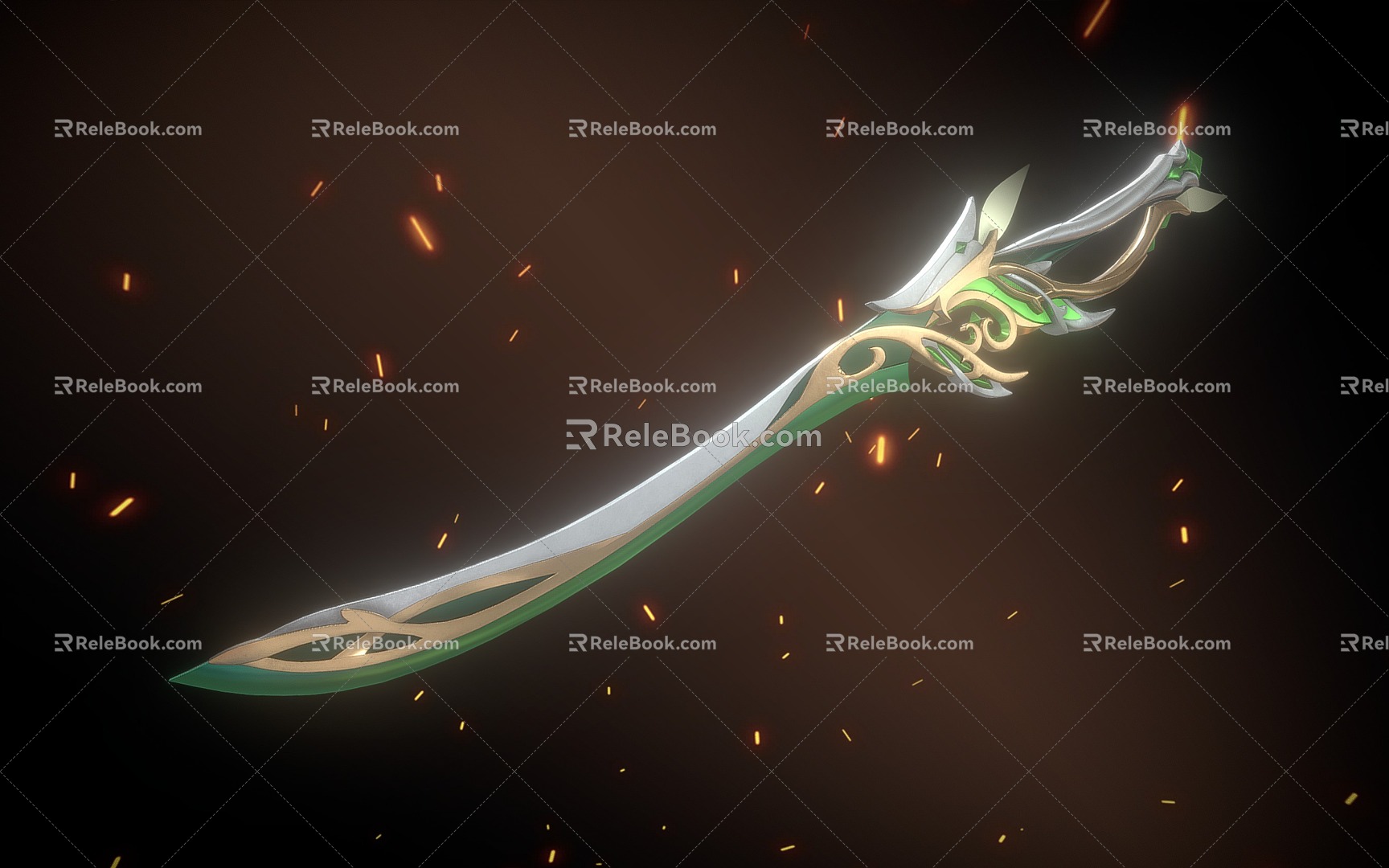 Modern Sword Sword Fantasy Long Sword Magic Weapon 3d model