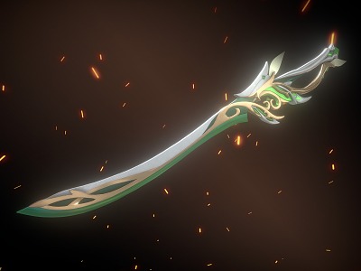 Modern Sword Fantasy Long Sword Magic Weapon 3d model