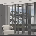 Modern White Vertical Blinds In Living Room With Sofa Natural Light And Scenic View
