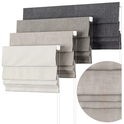 Modern Rolling Blinds Roman Curtain Curtain Curtain Curtain Fabric Curtain 3d model