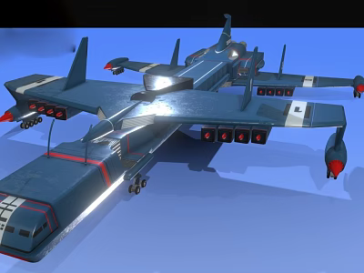 Advanced Modern Fighter Jet With Aerodynamic Design Multiple Engines And Wing Lights 3d model
