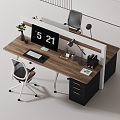 modern office desk and chair 3d model