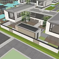Modern Detached Villa With Private Courtyard And Lush Greenery Around Large Windows