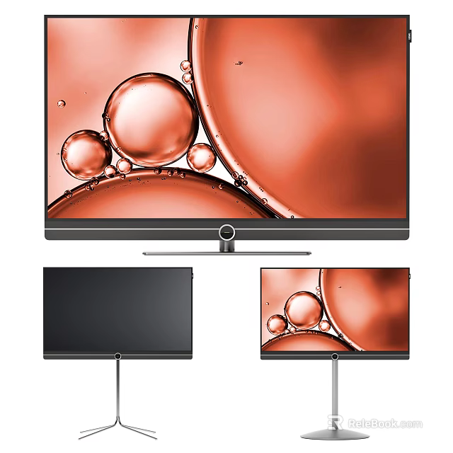 Sleek Modern Television Featuring Slim Design And Bubble Display In Multiple Views 3d model