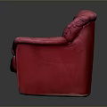 Stylish Red Leather Sofa With Two Seater Design And Smooth Upholstery