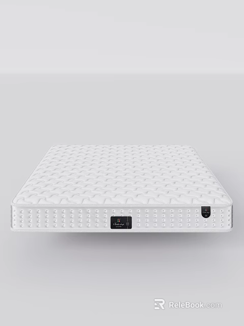 White Mattress with Patterned Surface and Control Panel for Comfortable Supportive Sleep 3d model 