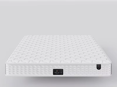 White Mattress with Patterned Surface and Control Panel for Comfortable Supportive Sleep 3d model