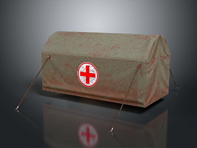 Portable Canvas First Aid Storage Bag With Red Cross Symbol for Home Emergency Use 3d model
