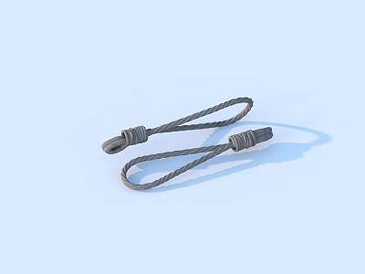 Practical Black Rope Knots For Daily Household Use With Two Pieces And Durable Material 3d model