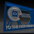 Blue Frame Style Backdrop Featuring ICV Logo TO THE NEW FUTURE Text Tech Forum 3d model