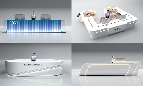 Modern reception desk 3d model