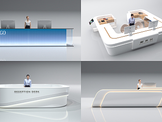 Modern reception desk 3d model