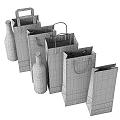 Assorted Wine Paper Bags With Grape Wine Glass Art And Wine Bottles
