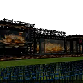 Fourth Session Dream Building Road Opening Ceremony Stage With Yellow Light Beams And Flower Design