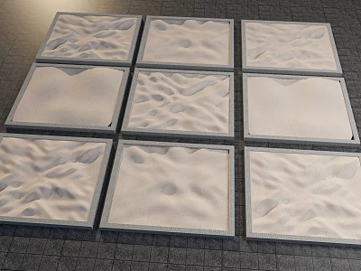 Nine Square Microtopography Models With Diverse Surface Textures And Patterns 3d model