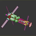 Advanced Orbital Space Station Equipment With Solar Panels Modules And Antennas