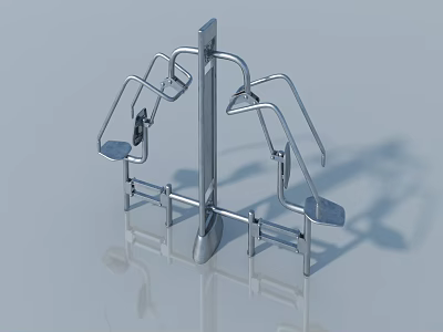 Modern Silver Metal Side Hinged Door With Symmetric Frame And Smooth Surface Design 3d model