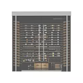 Wooden Wine Cabinet With Glass Door And Organized Wooden Racks For Wine Bottles