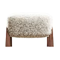 Soft Plush Ottoman with Solid Wooden Legs and Modern Design for Living Room Comfort