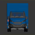 Blue Box Truck Commercial Cargo Transport Vehicle With Smooth Exterior Design
