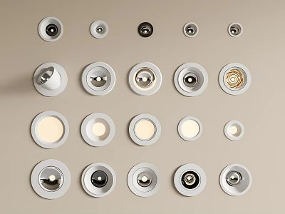 Modern Downlights and Spotlights with Various Designs for Home Interior Lighting 3d model