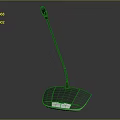 Modern Desktop Headphone Speaker With Black Mic Rod And Silver Mesh Base Design