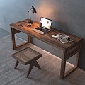 Qui Writing Table Stool Laptop 3d model