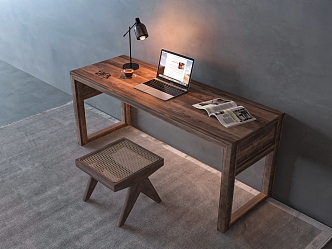 Qui Writing Table Stool Laptop 3d model