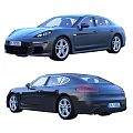 Porsche Panamera Luxury Sports Sedan With Sleek Design Dark Color And Alloy Wheels