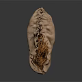 Open Natural Burlap Bag Filled With Loose Dry Straw On Dark Background