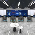 Modern Command Center Building Layout 3d model