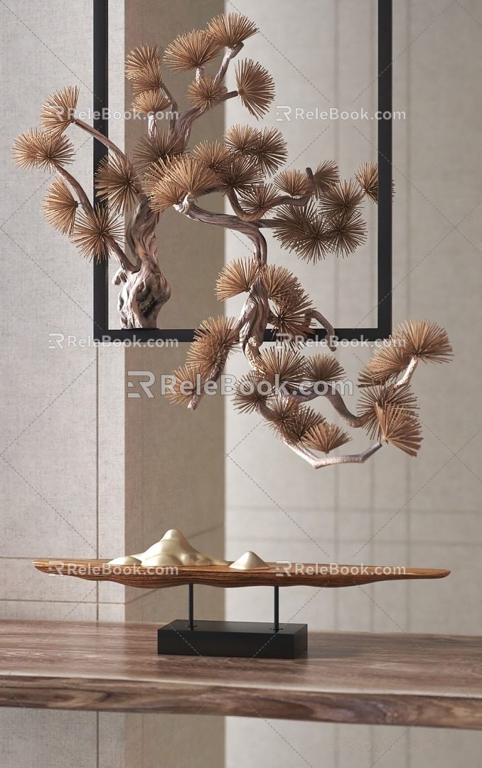 New Chinese Chandelier Pine Chandelier 3d model