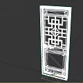 Chinese Traditional Wooden Door With Intricate Lattice Carved Pattern And Dark Brown Finish