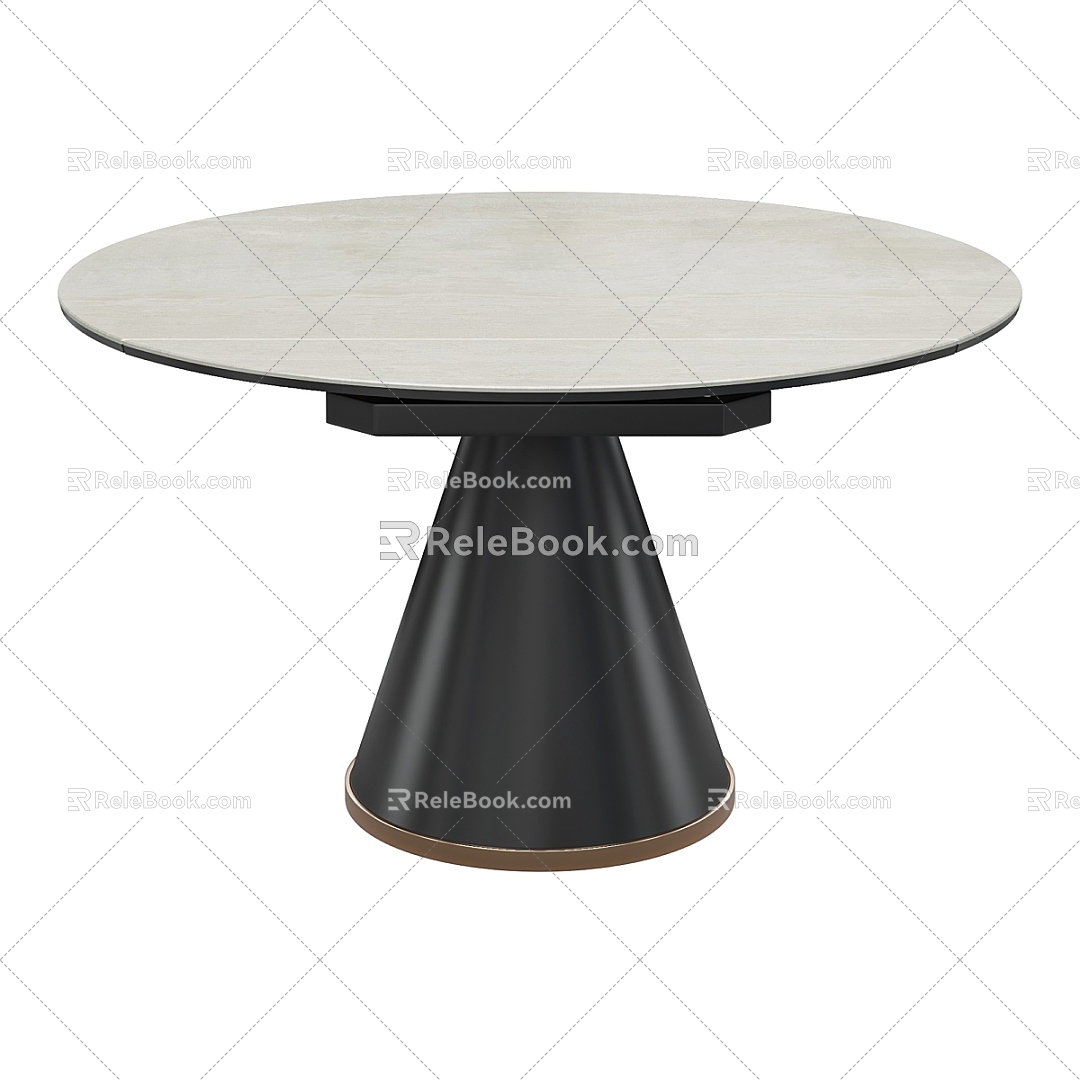 Modern Simple Light Luxury Dining Table Round Dining Table Marble Dining Table Table 3d model