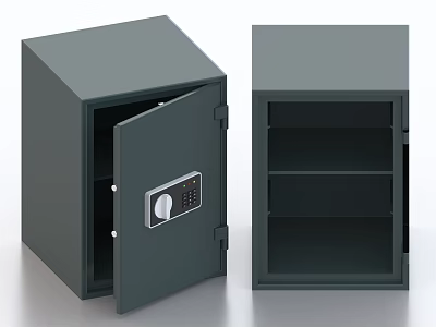 Commercial Safe With Electronic Lock And Internal Shelves For Secure Storage 3d model
