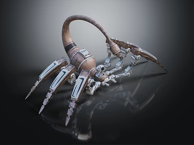 Futuristic Mechanical Scorpion Design With Cybernetic Legs And Metallic Exoskeleton 3d model