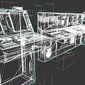 Functional Industrial Control Workstation With Multiple Digital Displays And Control Buttons