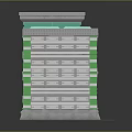 Modern Multi Story Building Design With Glass Facade Green Blue Exterior And Skylight Roof