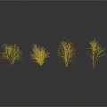 Various Tree Scenery Components with Different Foliage and Branch Structures 3d model