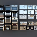 Modern Kitchen Appliances Various Types Like Ovens Dishwashers Faucets In Organized