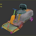 Riding Floor Scrubber With Gray Orange Body Black Seat Handle And Wheels