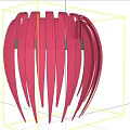Red Modern Wall Lamp With Glossy Vertical Stripes And Unique Design